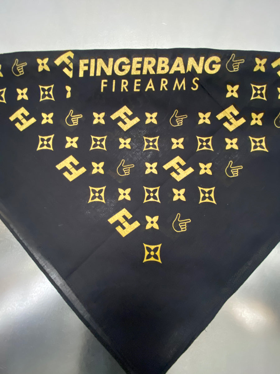 Fingerbang Firearms Lewy V'Fingerbang v.2 Bandana in Basic Bitch Black Gold